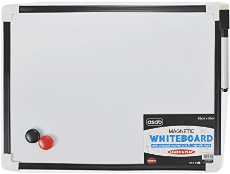 ASAB A4 Dry Wipe Magnetic Whiteboard Mini Office Notice Memo White Board Pen and Eraser