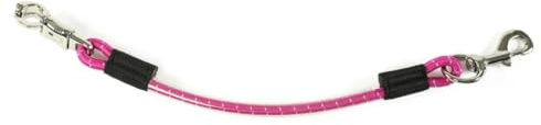Shires Heavy Duty Bungee Trailer Tie - 62cm Shock Absorbing Horse Tie with Panic Release Clip Pink