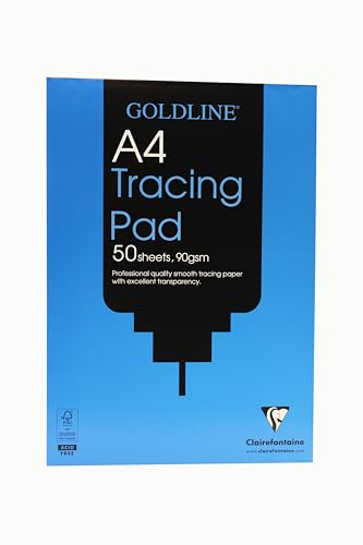 Clairefontaine - Ref GPT1A4Z - Goldline Professional Tracing Pad (Contains 50 Sheets) - A4 (210 x 297mm) in Size, 90gsm Paper, FSC-Certified - Suitable for Tracing Items