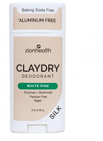 Zion Health Clay Dry Silk Deodorant, White Pine, 2.5 Ounce