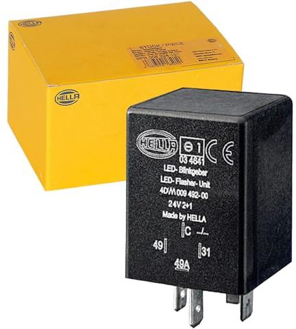 HELLA 4DM 009 492-001 Flasher Unit, 24V, Electronic, with holder