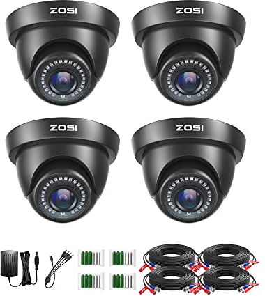 ZOSI 4 Pack 1080P CCTV Dome Security Cameras, HD-TVI Outdoor Indoor Cam