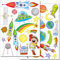 WANDKINGS Weltraum und Planeten Wandsticker Set, 36 Aufkleber, 2 DIN A4 Bögen, Gesamtfläche 60 x 20 cm