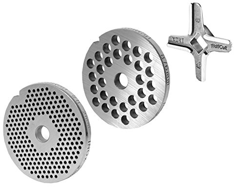 Wolfcut Lochscheibensatz 2mm + 6mm Bohrung und 1 Kreuzmesser Eversharp - Kompatibel/Ersatz mit Allen Fleischwolf Größen 8 z.B.: Jupiter - Bosch - Alexanderwerk