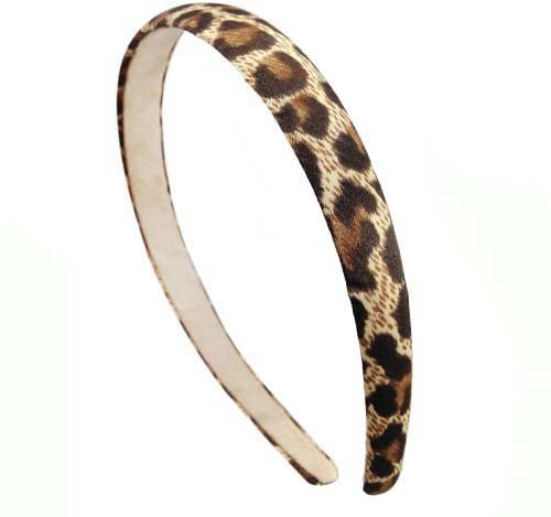 41-309 - Haarreif gewölbt cm 1,5 Stoff Leopard - Haarreifen und Haarspangen schwarz