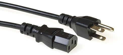 ACT USA Kabel C13, Netzkabel Stecker Typ B (NEMA 5-15P) nach C13 für Kaltgeräte z.B. PC, Monitore, Drucker, Kabellänge 2,5m – AK5062