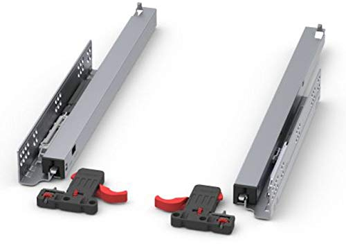 SOTECH 1 Paar Smart Slide Vollauszüge UV4-40-K2D-L600-SC für Holzschublade, 40 kg, 600 mm mit Soft-Close und Kupplungen