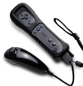 Manette noir de remplacement compatible avec NINTENDO Wii Wiimote sans fil + nunchuck filaire wii mote remote