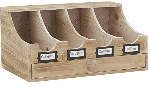Range-couverts brasserie en bois vieilli