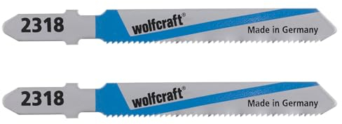 wolfcraft 2 Stichsägeblätter für Blech, NE-Metall I 2318000 I T-Schaft I inkl. Aufbewahrungsbox, TÜV-geprüft, Made in Germany