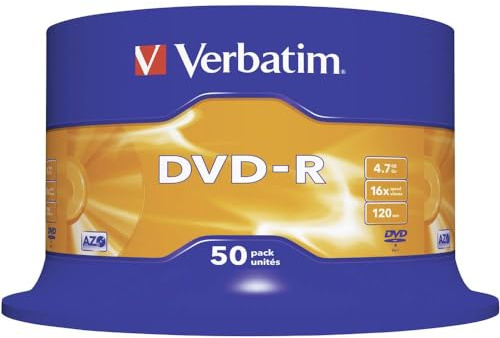 Verbatim 43548 4.7GB 16x DVD-R Matt Silver - 50 Pack Spindle