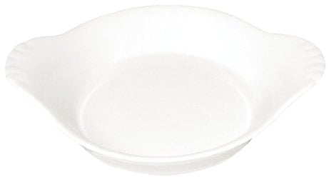 Olympia W443 Whiteware Round Eared Dish, White (Pack of 6)