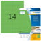 HERMA 5061 Farbige Etiketten grün ablösbar, 20 Blatt, 105 x 42,3 mm, 14 pro A4 Bogen, 280 Stück, selbstklebend, bedruckbar, matt, blanko Papier Farbetiketten Aufkleber
