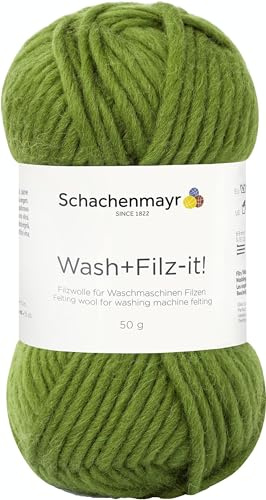 Schachenmayr Wash+Filz-it! 9812942-00017 olive Handstrickgarn, Filzgarn, Schurwolle