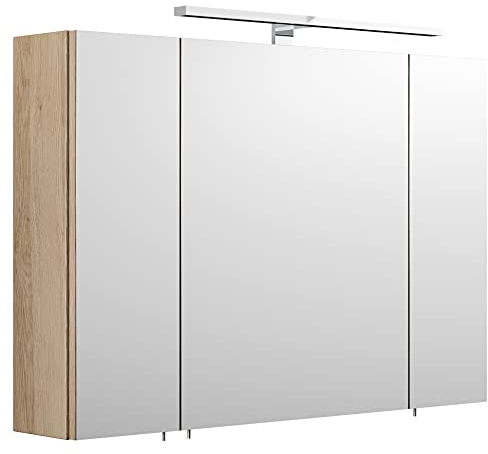Posseik 567414 Multi-use Spiegelschrank, Holz, Sonoma/Eiche, 90 x 20.5 x 68 cm