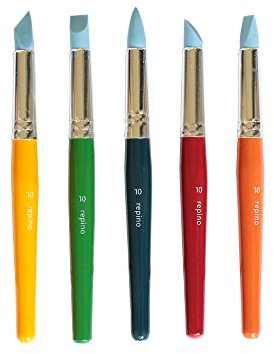 Repino ® pinceau en silicone shaper lot de 5 pinceaux d'artiste gummipinsel de taille 10