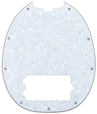 Musiclily 9 Löcher Bass Pickguard Schlagbrett für 4-saiter Musicman Stingray Bass,4 lagig White Pearl
