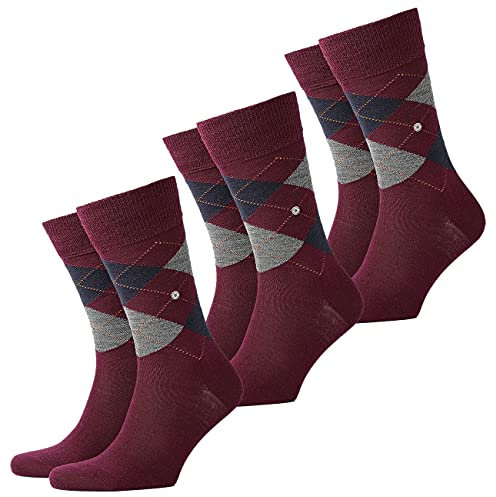 Burlington Herren Socken Edinburgh 3er Pack, Größe:40-46;Farbe:Rose/Orange (8104)