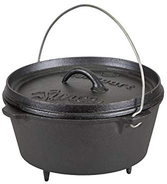 Stansport 16021 Cast Iron Dutch Oven - 4 Qt - With Legs -Pre-Seasoned