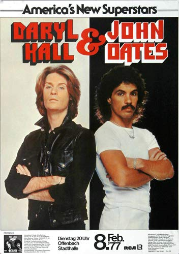 Daryl Hall & John Oates - Rich Girl, Offenbach & Frankfurt 1977 » Konzertplakat/Premium Poster | Live Konzert Veranstaltung | DIN A1 «