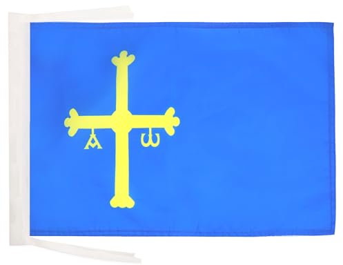 AZ FLAG Bandera del PRINCIPADO DE Asturias 45x30cm - BANDERINA ASTURIANA 30 x 45 cm cordeles