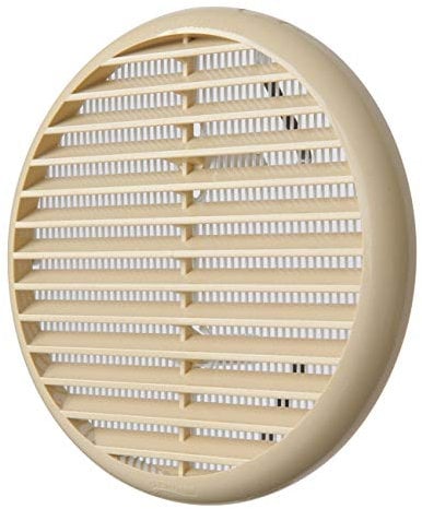 La Ventilazione TUR125S-Y TUR125S Griglia Tonda universale in Plastica con molle e rete antinsetti, Sabbia, diametro 155 mm, ø155 mm