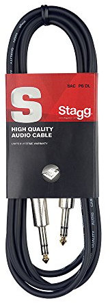 Stagg SAC1PS DL Cavo S Serie per Strumenti Musicali da Jack a Jack 6,3 mm, da 1m