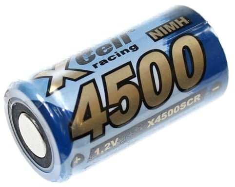XCell X4500SCR Sub-C 123411 - Batería Plana (Voltaje 1,2 V, Altura 43 mm, Peso: 77 g, diámetro de 23 mm, 4300 mAh, batería NI-MH, Recargable)
