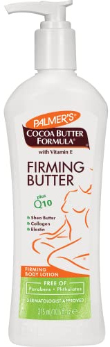 Palmer's Cocoa Butter Formula with Vitamin E + Q10 Firming Butter Body Lotion, Postpartum Essentials Skin Care, Shea Butter, Collagen and Elastin, 10.6 Fl Oz