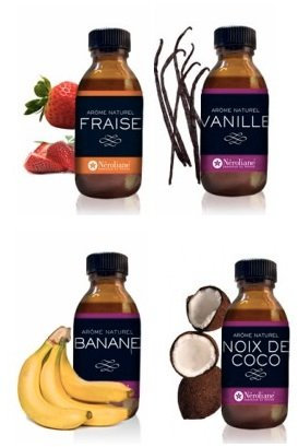 NEROLIANE – Lot 4 Arômes Naturels 50ml : Fraise, Vanille, Banane, Noix de Coco – Yaourts, Pâtisseries, Boissons, Glaces – Vegan – Sans Alcool – Fabriqué en France – Qualité Professionnelle