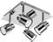 MiniSun Modern Polished Chrome Square Plate Adjustable IP44 Bathroom 4 Way Ceiling Spotlight - Complete with 4 x 5W Cool White GU10 LED Bulbs