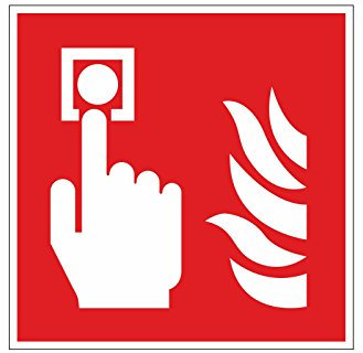 easydruck24de Brandschutzaufkleber F005: Brandmelder I 10x10cm I DIN EN ISO 7010 Hinweis Achtung Warnhinweis Brandschutz I hin161