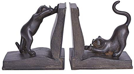 Buchstützen Katzen Kätzchen Cat Figuren Ständer DVD Tiere Buchhalter Bücherregal CW035 Palazzo Exclusiv
