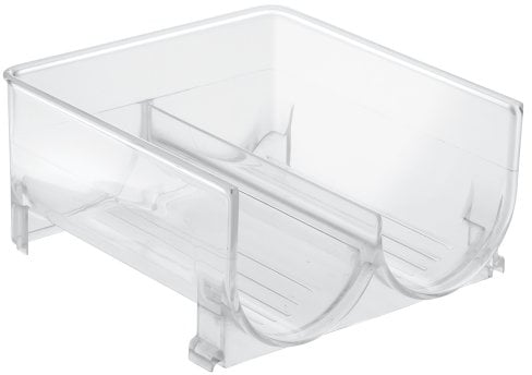 iDesign Fridge/Freeze Binz Wine Rack for Fridge, Compact Wine Holder for 2 Bottles, Made of BPA-Free Plastic, Clear