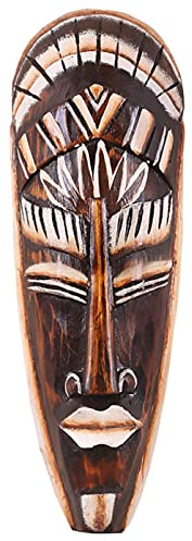 Woru Maske bemalt 30 cm, Holz-Maske aus Bali, Wandmaske