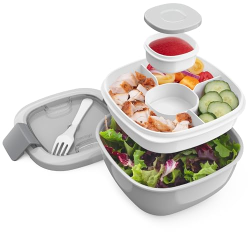 Bentgo Salad Salat BPA, Lebensmittelechtes ABS, PE, PP, Tritan und Silikon, grau, 1 EA