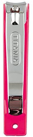 TITANIA Fussnagel-Knipser, Verchromt, mit Auffangschale, Farbig Sortiert, 1er Pack (1 x 50 g)