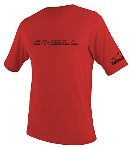 O'Neill Men's Basic Skins UPF 50+ Short Sleeve Sun Shirt, Red, Large