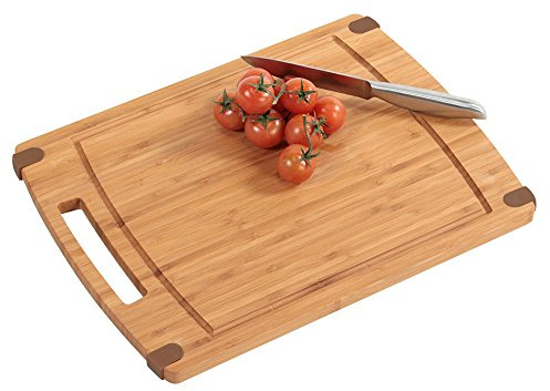 Kesper Schneidebrett mit Rutsch-Stopp, aus -zertifiziertem Bambus, 38x28x1,6 cm