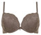 LORMAR Reggiseno Balconcino Double Pizzo Coppe Super Push UP 2 Taglie in più (4, Corteccia)