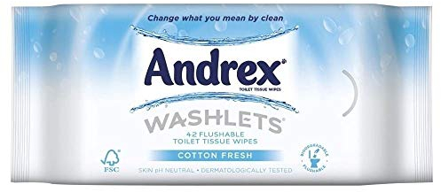 Andrex Washlets Lot de 2 recharges de papier toilette humidifié en coton