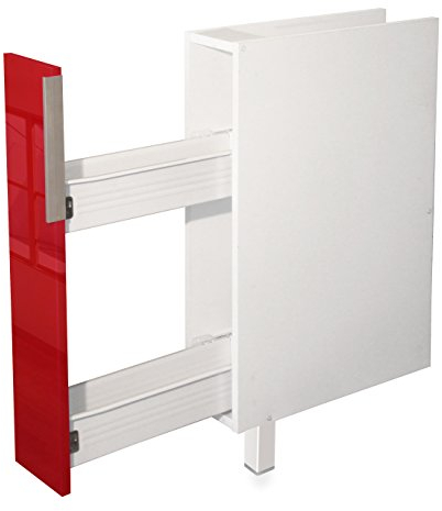 Berlioz Creations CE15BR Unterschrank für Küche mit Gewürzregal, in rotem Hochglanz, 15 x 52 x 83 cm, 100 Prozent französische Herstellung