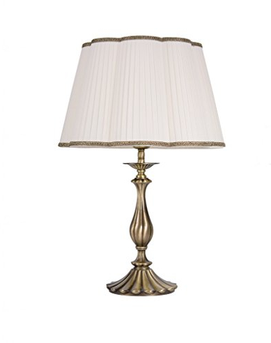 Premium Tischleuchte aus Messing bronziert Jugendstil E27 bis 60W 230V Nachttischleuchte Schlafzimmer Wohnzimmer Leuchte Beleuchtung Lampe Tischlampe