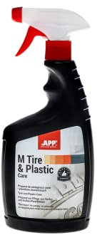AUTO-PLAST PRODUKT APP M TIRE & Plastic - Spray de brillo para neumáticos, preparación para el cuidado de neumáticos y plásticos exteriores, 650 ml