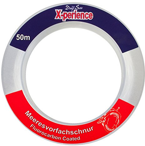 Team Deep Sea X-Perience Meeresvorfachschnur, 0,45mm bis 1,20mm | 50m Dispenser-Spule, Fluorocarbon Coated, Unterwasser fast unsichtbar, Maximale Abriebfestigkeit & Hohe Tragkraft