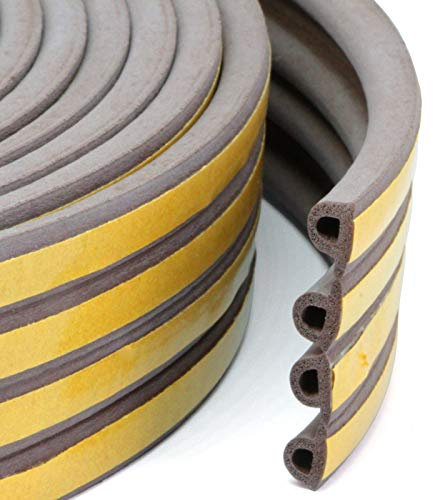 FENSTERDICHTUNG SELBSTKLEBEND | 50 m | DICHTBAND | P – PROFIL | BRAUN | Türdichtung Gummidichtung Fensterdichtband Tür Fenster