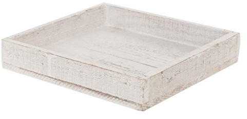 Holztablett - Dekotablett - Dekoschale - DIY-Geschenke - Deko-Set 14x14x3 cm - 6 Stück (Weiß)