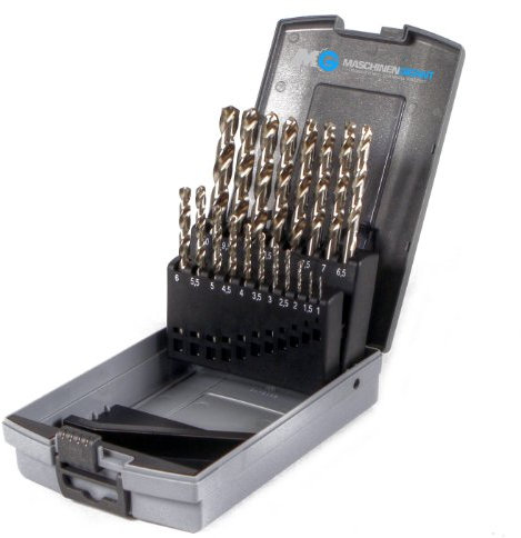 Metall Spiralbohrer im Set 19-tlg. Industriequalität HSS geschliffen 1-10 mm in Rose Box