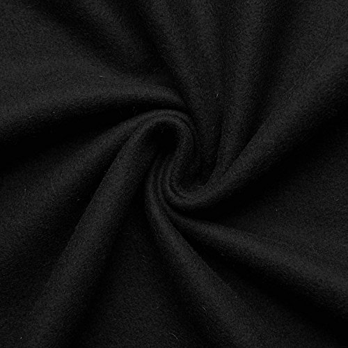 HANNAH - Wollstoff Stoffe Wolle Kaschmir Mantel Mittelalter Vorhang Decke Umhang Larp Meterware - 10 Farben (schwarz)