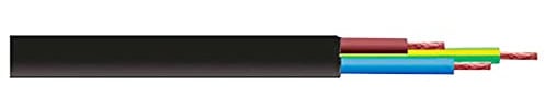 merriway BH01497 3-Core Round Black Flexible Cable 2183Y 0.5 mm - 10 m Cut Length